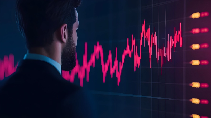 Analista financiero estudiando gráficos de mercado