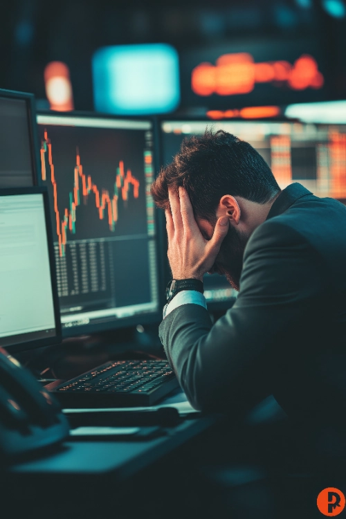 Trader revisando su historial durante una racha de operaciones en pérdidas