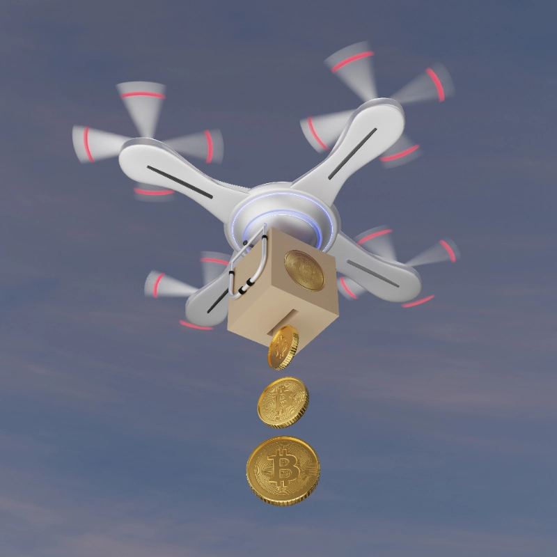Representación 3D de la distribución de criptomonedas