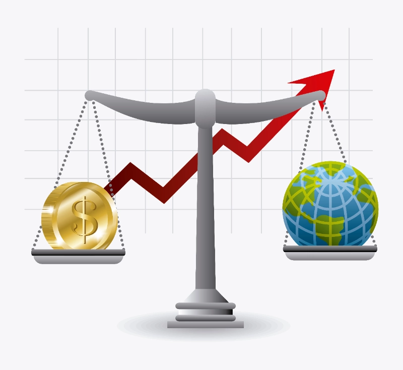 Representación del mercado para explicar la zona de equilibrio del precio entre oferta y demanda