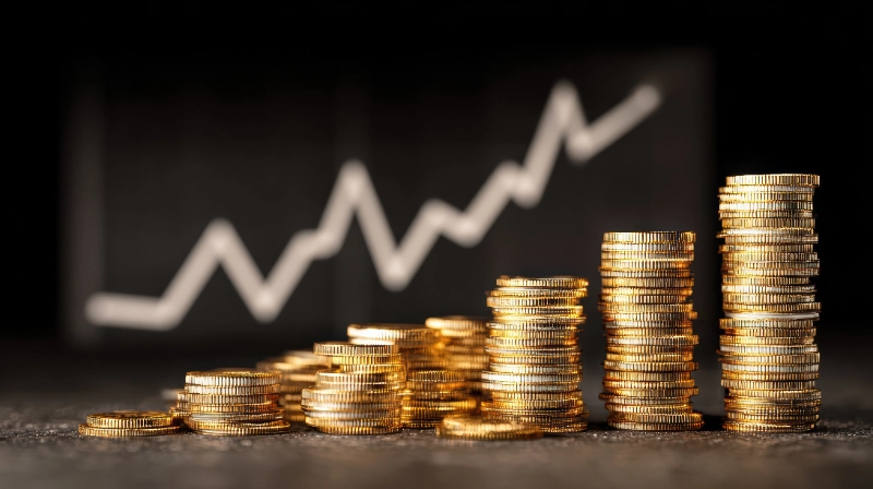 Gráfico de crecimiento financiero y éxito en la inversión