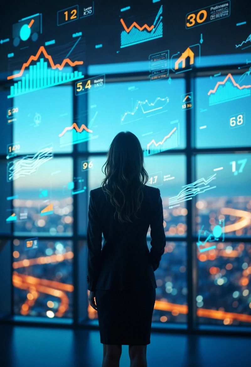 Concepto de visión futura y tecnología en los negocios