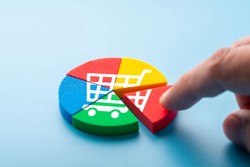 Piezas de puzle de colores encajando, ilustración de las condiciones de mercado de una estrategia